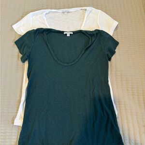 Two for the price of one. James Perse scoop neck T-shirt. Size small.